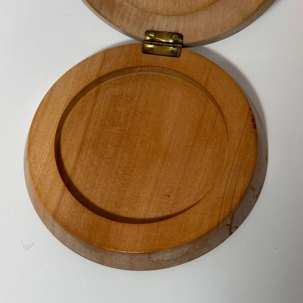 Vintage Wooden Hamburger Patty Press With Roosters on The Front 1960s